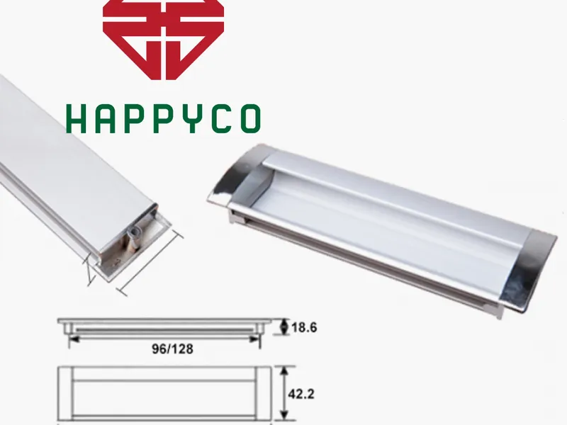 Tay Nắm Âm 1 Chiều Nhôm - 2 đầu bóng