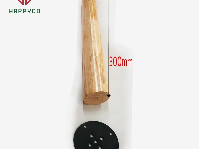 Chân Gỗ Đế Sắt Đen Tròn Rời