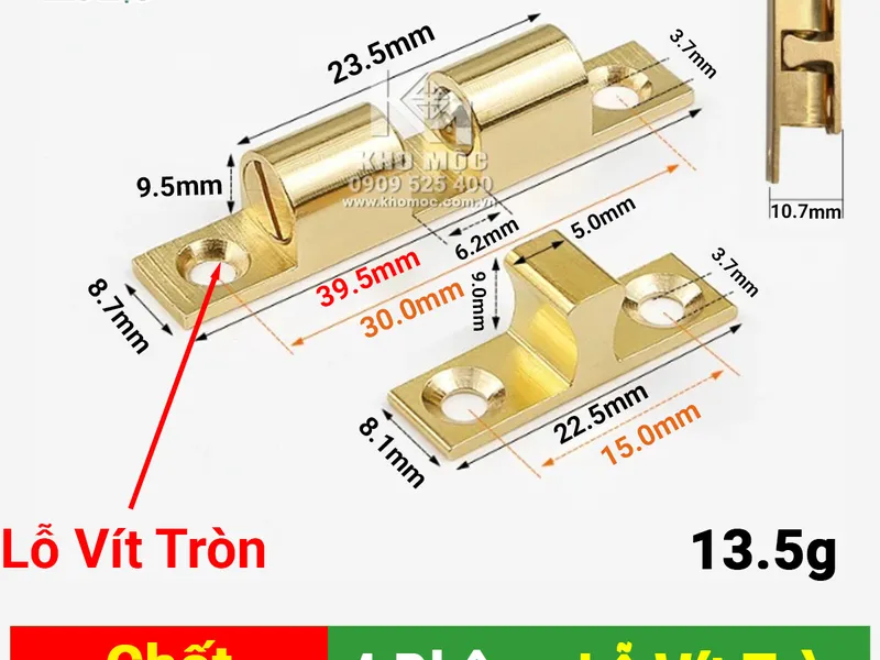 Chốt Bi Thau Mạ Đồng 