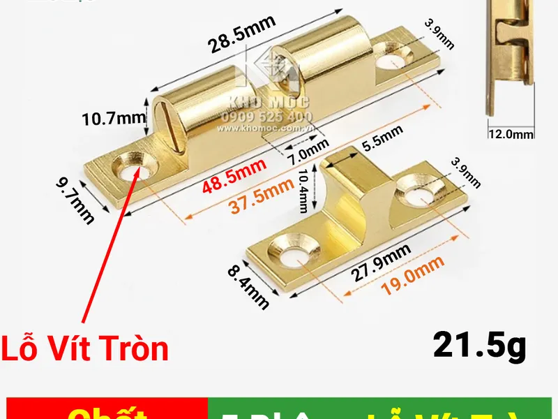 Chốt Bi Thau Mạ Đồng 