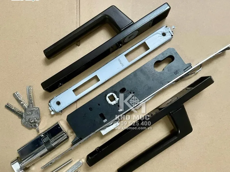 Bộ Khoá Tay Gạt Đơn Điểm KINLONG Cửa Nhôm XingFa (Đen)