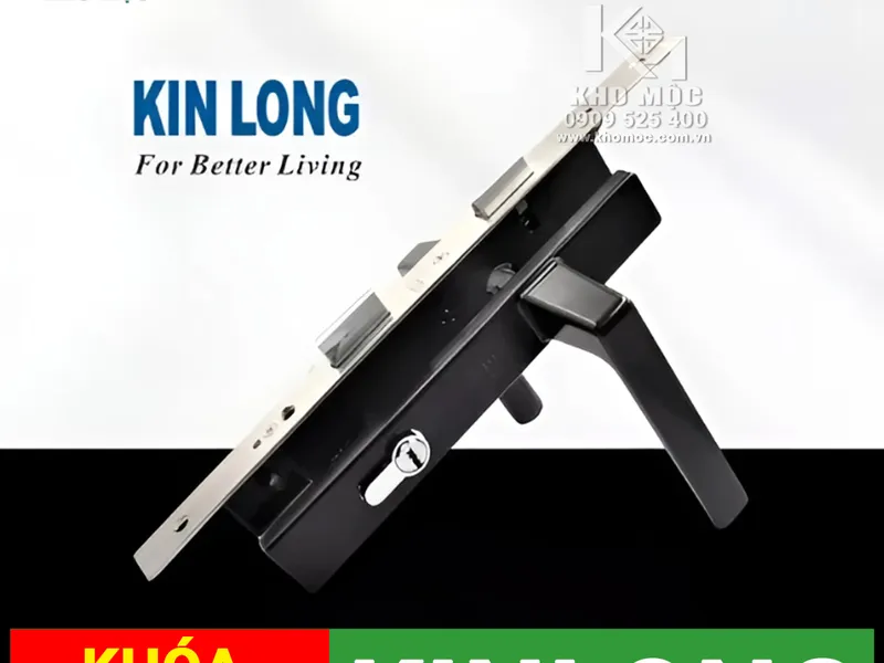 Bộ Khoá Tay Gạt Đơn Điểm KINLONG Cửa Nhôm XingFa (Đen)