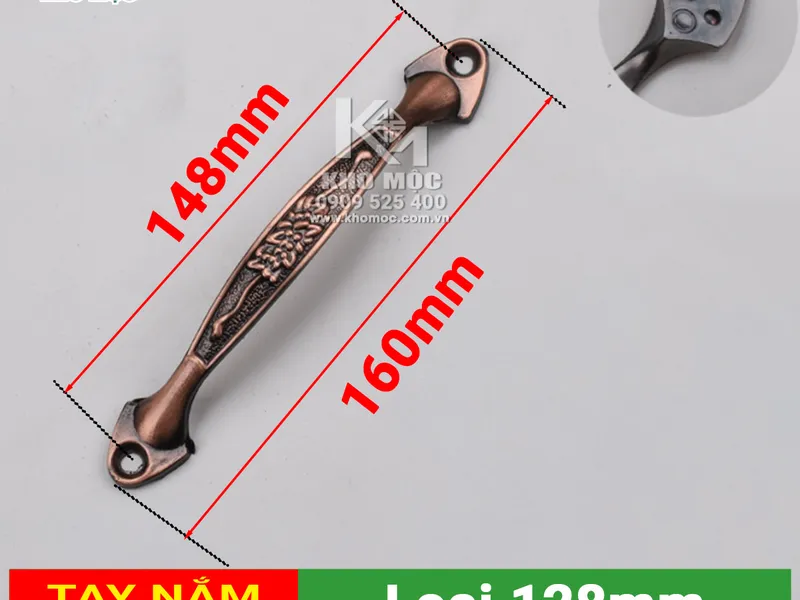Tay Nắm 9206 Bông Búp Nâu Vít Ngoài