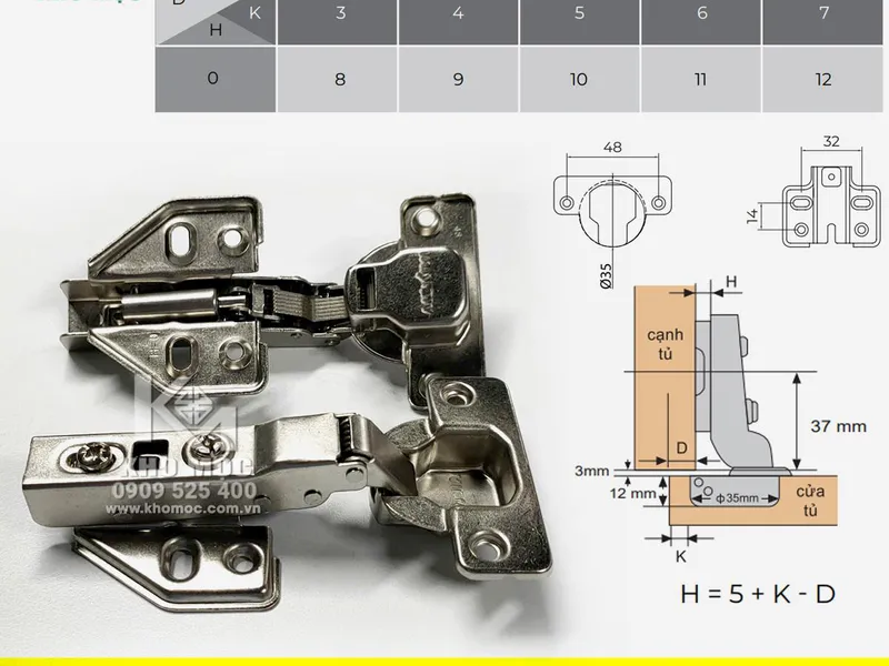 Bản Lề 01419 VICKINI Giảm Chấn 