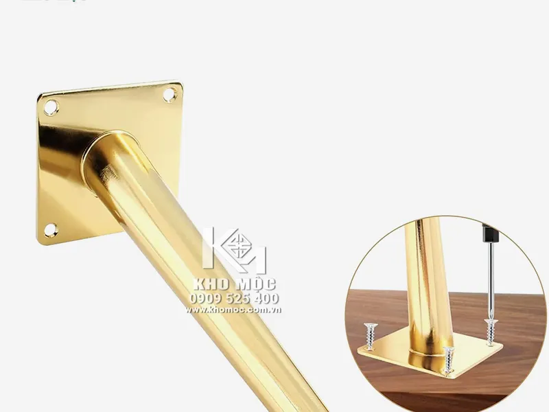 Chân Ghế Sofa Cao Cấp Trụ Tròn Bằng Sắt Màu Vàng 