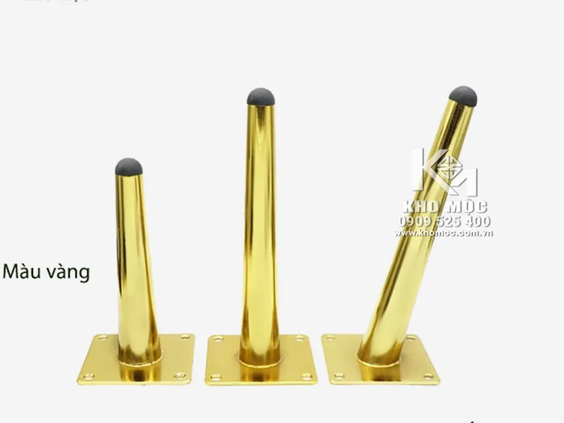 Chân Ghế Sofa Cao Cấp Trụ Tròn Bằng Sắt Màu Vàng 