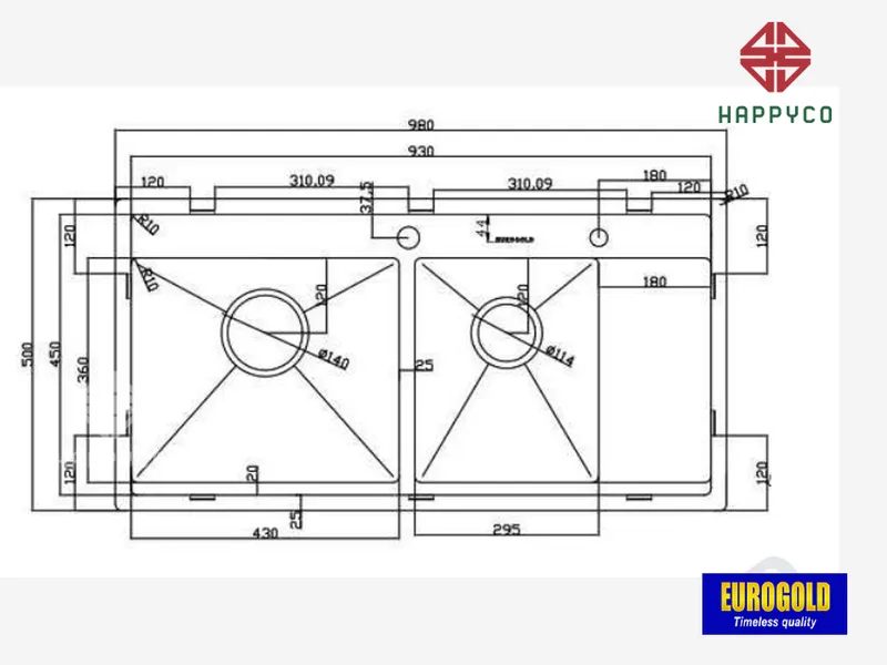 CHẬU RỬA BÁT EUROGOLD EUP39850 – EUROGOLD
