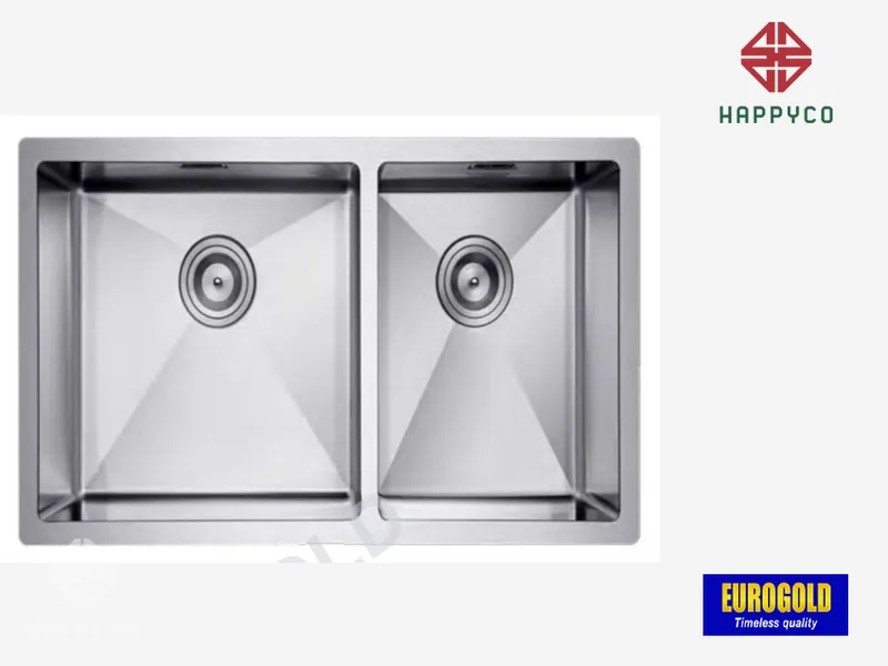 CHẬU RỬA BÁT INOX 304 EUS68144 EUROGOLD