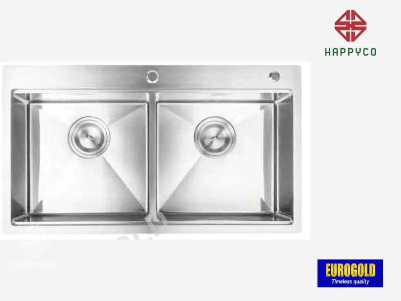 CHẬU RỬA BÁT INOX 304 EUS88850  EUROGOLD