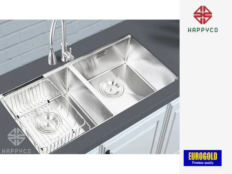CHẬU RỬA BÁT INOX 304 EUS98746 EUROGOLD