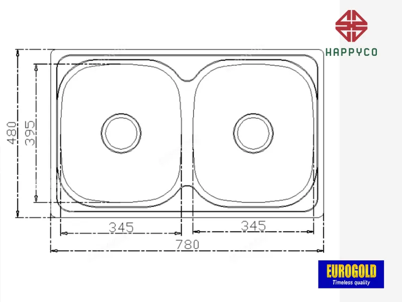 CHẬU RỬA CHÉN EUROGOLD EUD67848