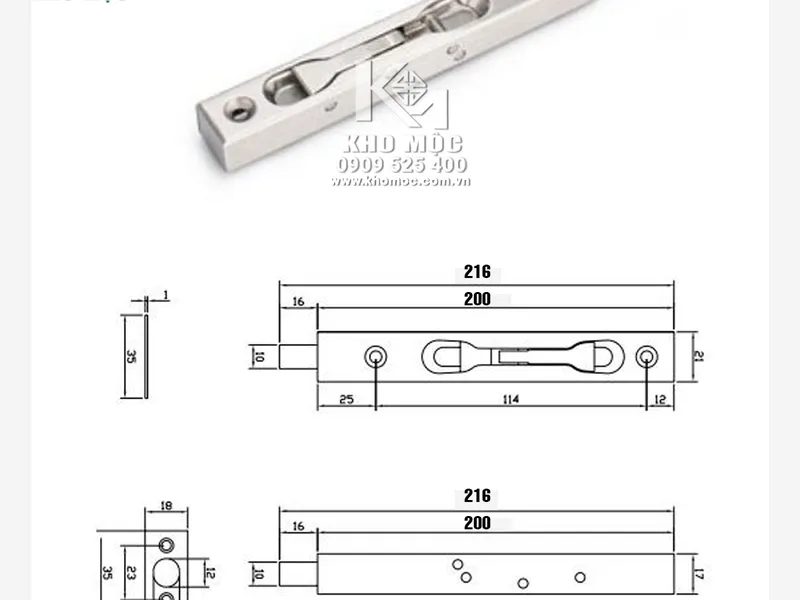Chốt âm cửa Vickini 46221 SSS