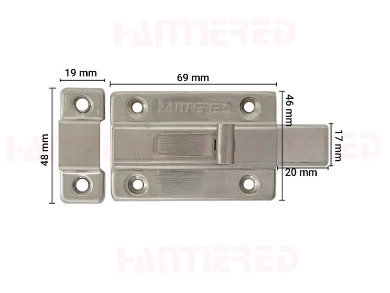 Chốt gạt INOX HMR 2002SS - 60mm