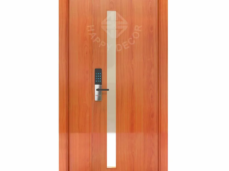 Cửa nhựa gỗ Composite 2 cánh mẹ con có ô kính VD-10