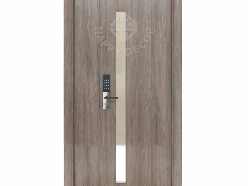 Cửa nhựa gỗ Composite 2 cánh mẹ con có ô kính VD-10