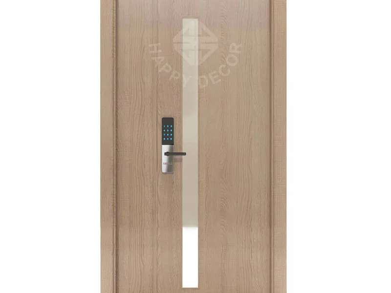 Cửa nhựa gỗ Composite 2 cánh mẹ con có ô kính VD-10