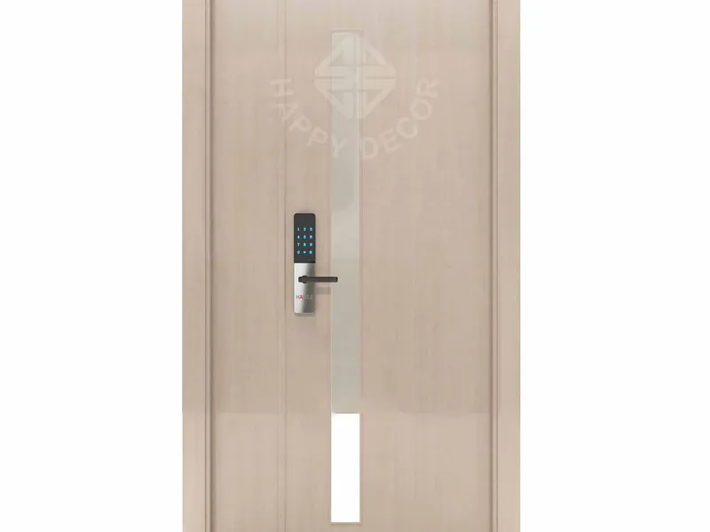 Cửa nhựa gỗ Composite 2 cánh mẹ con có ô kính VD-10