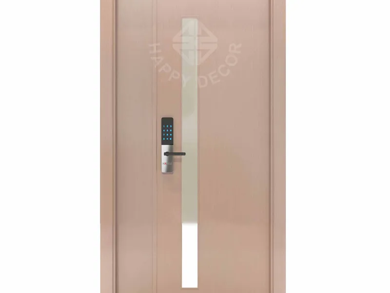 Cửa nhựa gỗ Composite 2 cánh mẹ con có ô kính VD-10