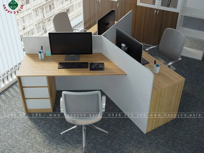 Cụm bàn làm việc văn phòng sáng tạo BLV6802