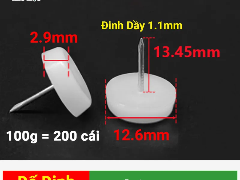 Đế Đinh Màu Trắng 