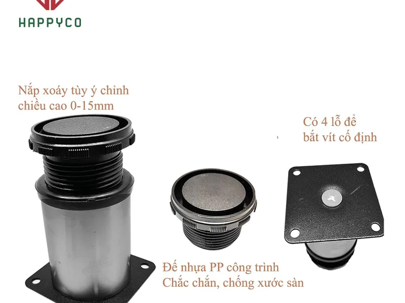 Chân Tròn Inox Tăng Chỉnh