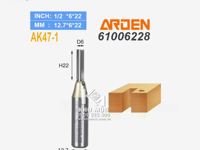 Dao ARDEN 6*22*3T AK47-1 CNC (Không rãnh thoát )