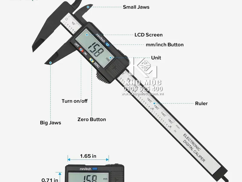 Thước Kẹp Điện Tử Đo Đường Kính Sợi Nhựa Carbon Syntek 150mm