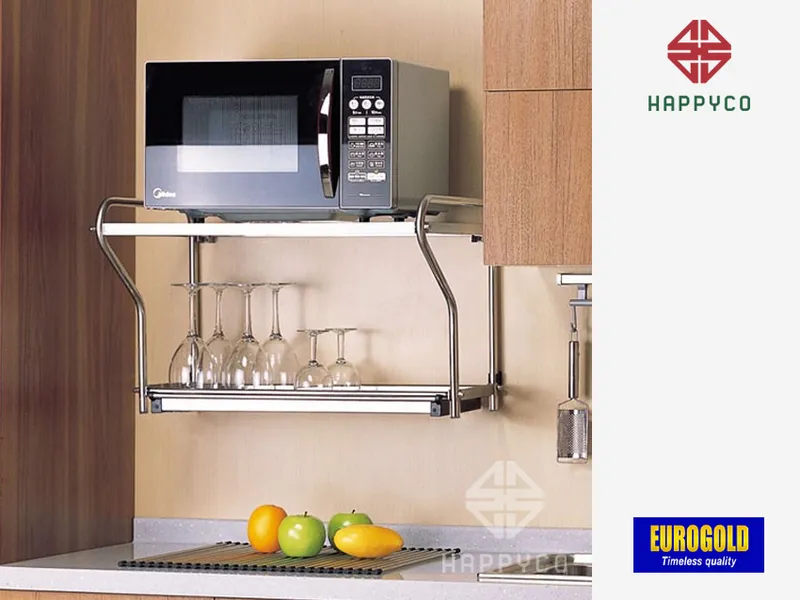 GIÁ ĐỂ LÒ VI SÓNG KẾT HỢP ĐỰNG LI CỐC EUROGOLD EU0560