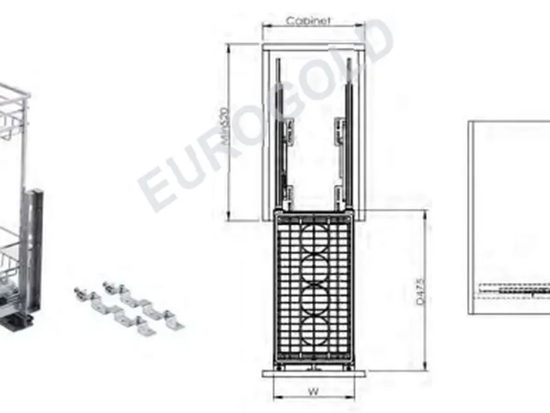 GIÁ GIA VỊ ERO2020B2 INOX NAN VUÔNG EUROGOLD