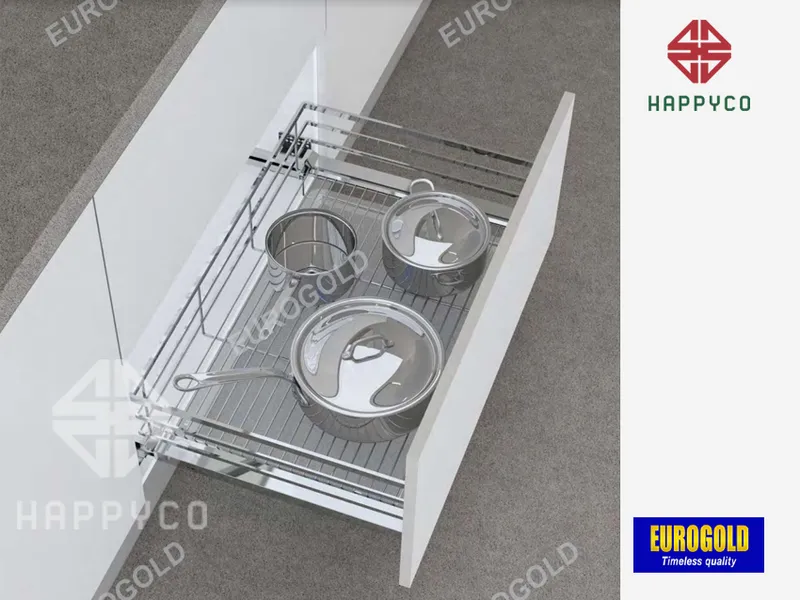 GIÁ XOONG NỒI INOX 304 GẮN CÁNH ÂM TỦ EP60B – EUROGOLD