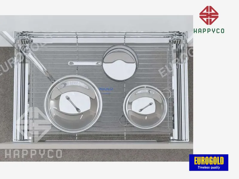GIÁ XOONG NỒI INOX 304 GẮN CÁNH ÂM TỦ EP60B – EUROGOLD