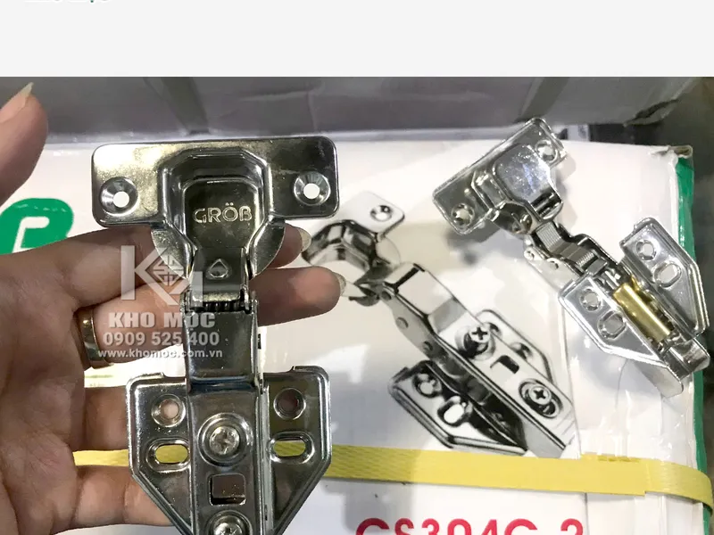 Bản Lề Giảm Chấn GROB GS304C THÉP MẠ INOX (Cặp) 