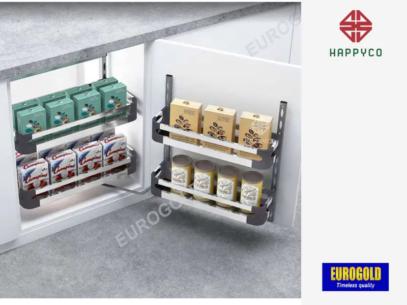 HỆ GIÁ KHO 2 TẦNG INOX HỘP CÁNH MỞ M040245 EUROGOLD
