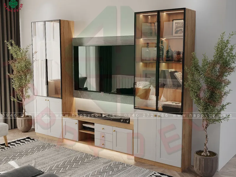 Mẫu kệ tivi kết hợp tủ rượu hiện đại KT6800