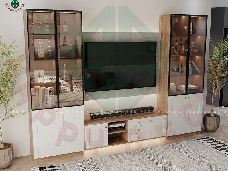 Mẫu kệ tivi kết hợp tủ rượu hiện đại KT6800