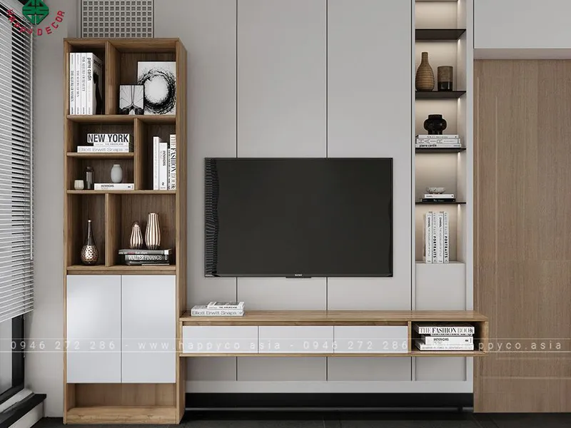 Kệ tivi kết hợp tủ trang trí KT6810