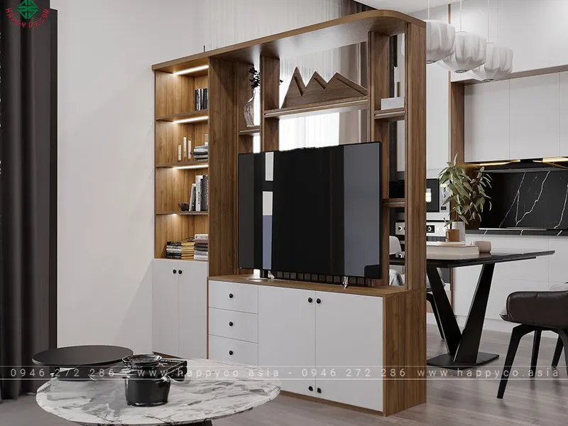 Kệ tivi kết hợp vách ngăn phòng khách KT6808