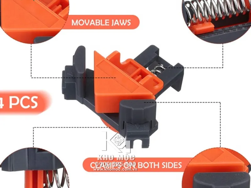 Bộ Kẹp Góc 90 Độ Bằng Nhựa (1 Hộp 4 Cái)
