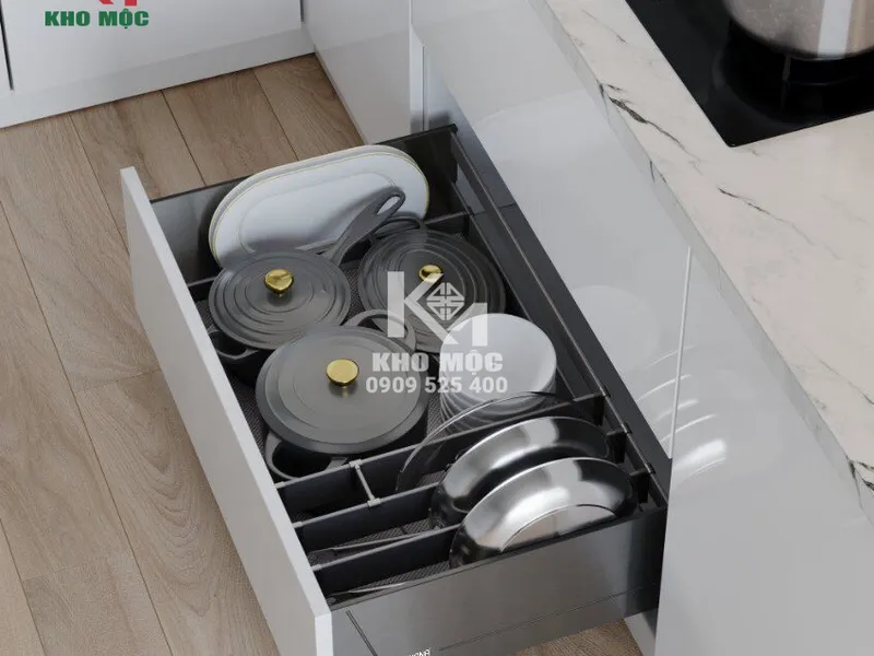KHAY NGĂN KÉO CHIA BÁT ĐĨA, XOONG NỒI BẰNG HỢP KIM NHÔM ROXANA Mã SGWD