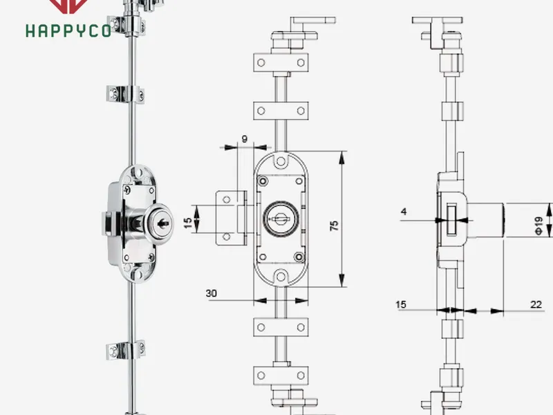 Khóa Cây Ti Nghéo Hai Cánh HMR 368