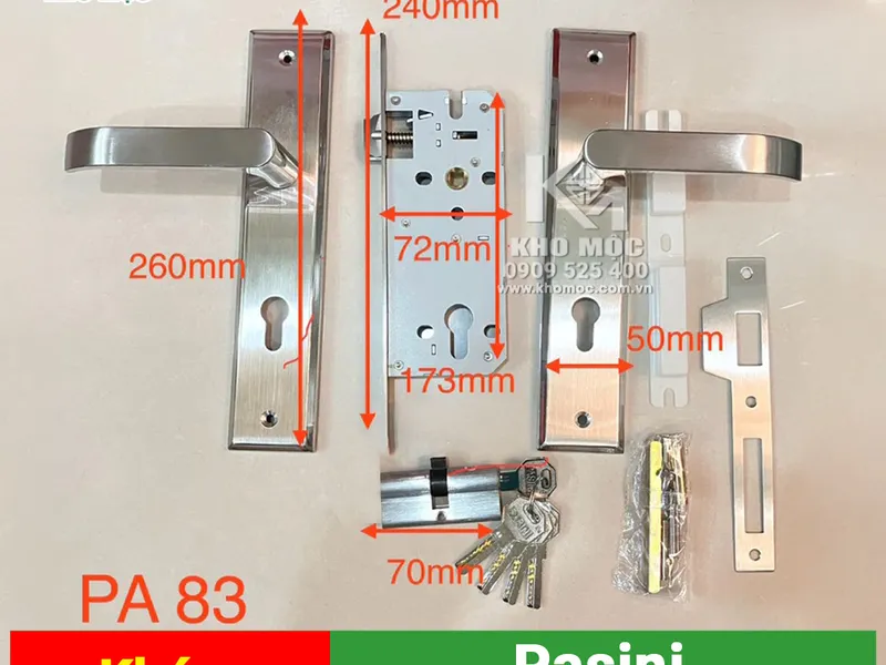 Khóa tay gạt Inox 304 Pasini PA9783-260