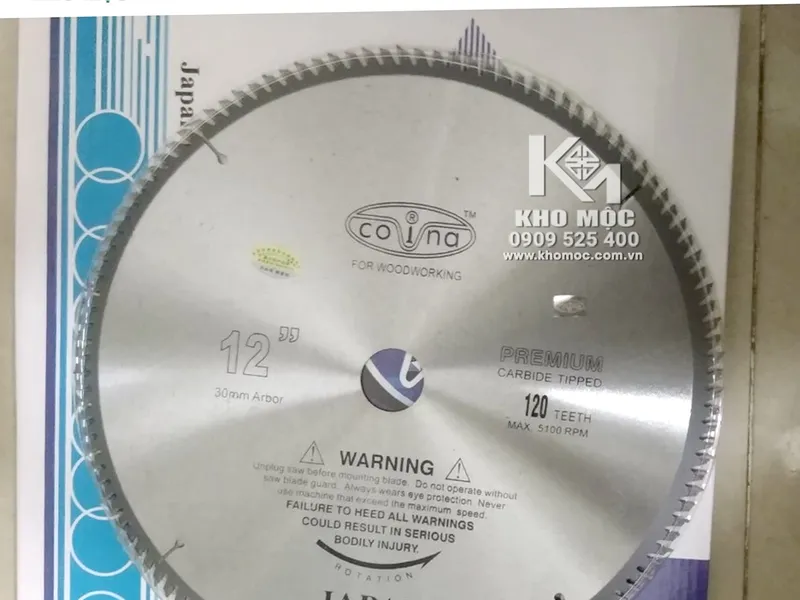 LƯỠI CẮT GỖ COVINA 250mm 120 RĂNG  