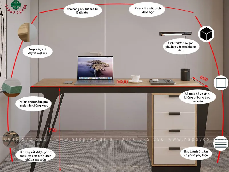 Bàn làm việc hiện đại BV6816