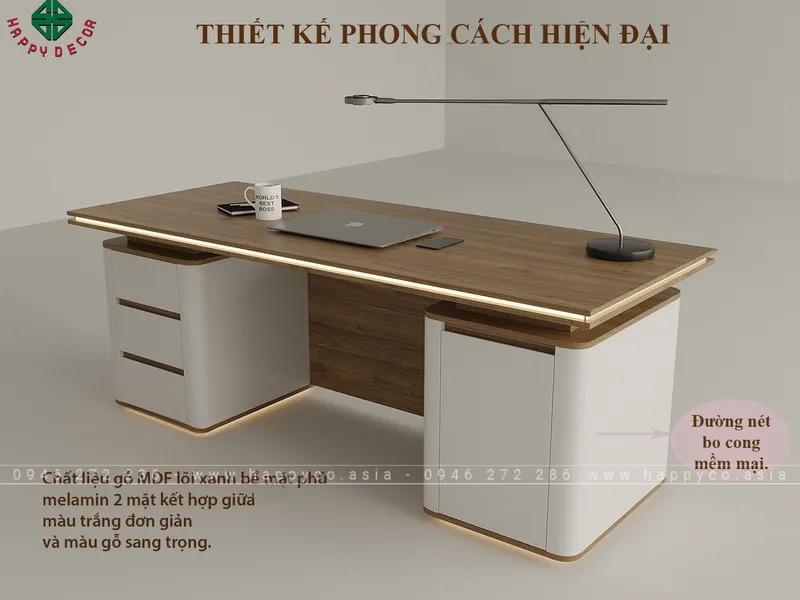 Bàn làm việc giám đốc hiện đại BGD6801