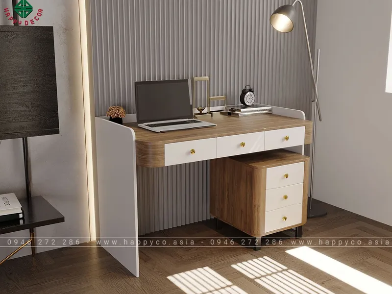 Mẫu bàn làm việc tại nhà có tủ ngăn kéo BV6805