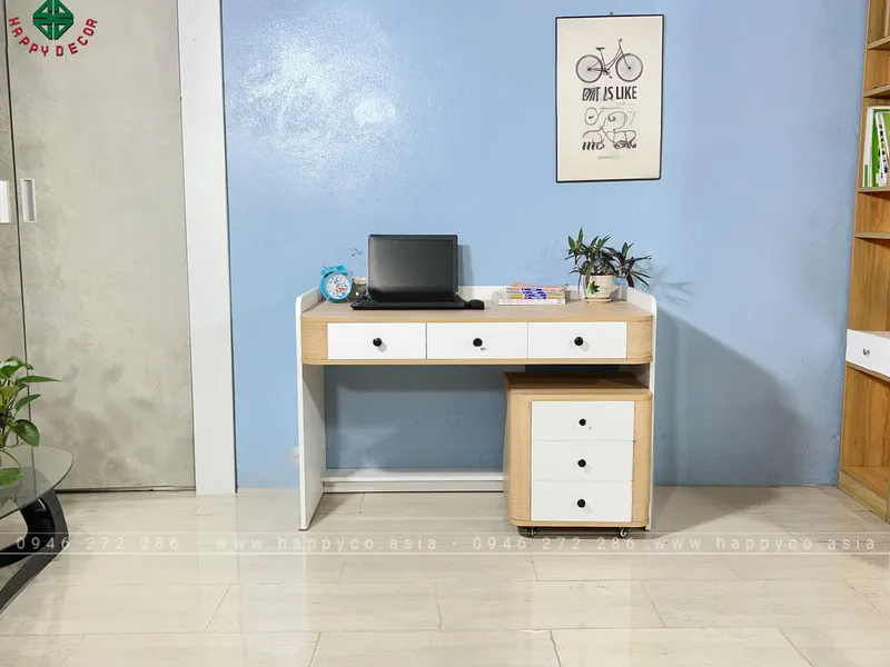 Mẫu bàn làm việc tại nhà có tủ ngăn kéo BV6805