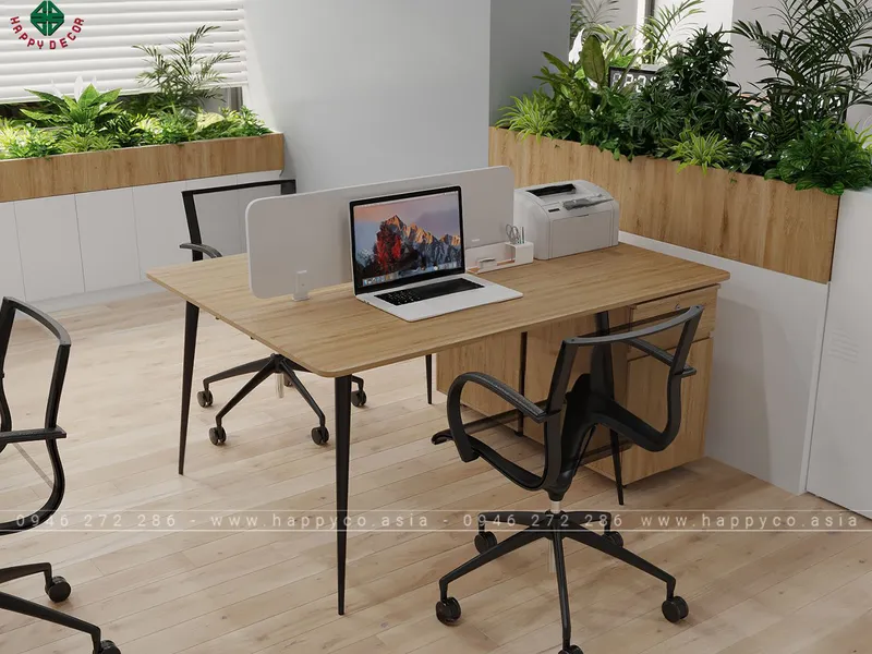 Bàn làm việc văn phòng chân sắt đẹp BLV6800