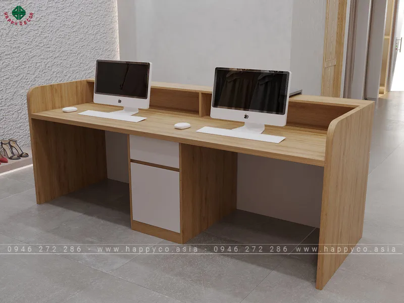 Bàn quầy tiếp tân đẹp hiện đại BQ6800