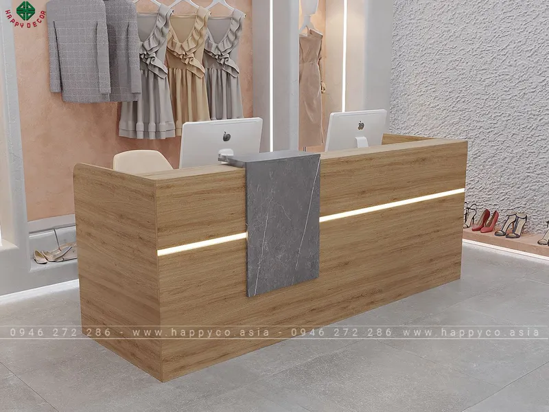 Bàn quầy tiếp tân đẹp hiện đại BQ6800