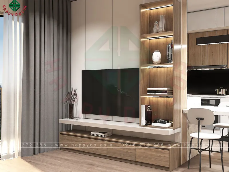 Kệ tivi kết hợp tủ trang trí cho phòng khách đẹp KT6805